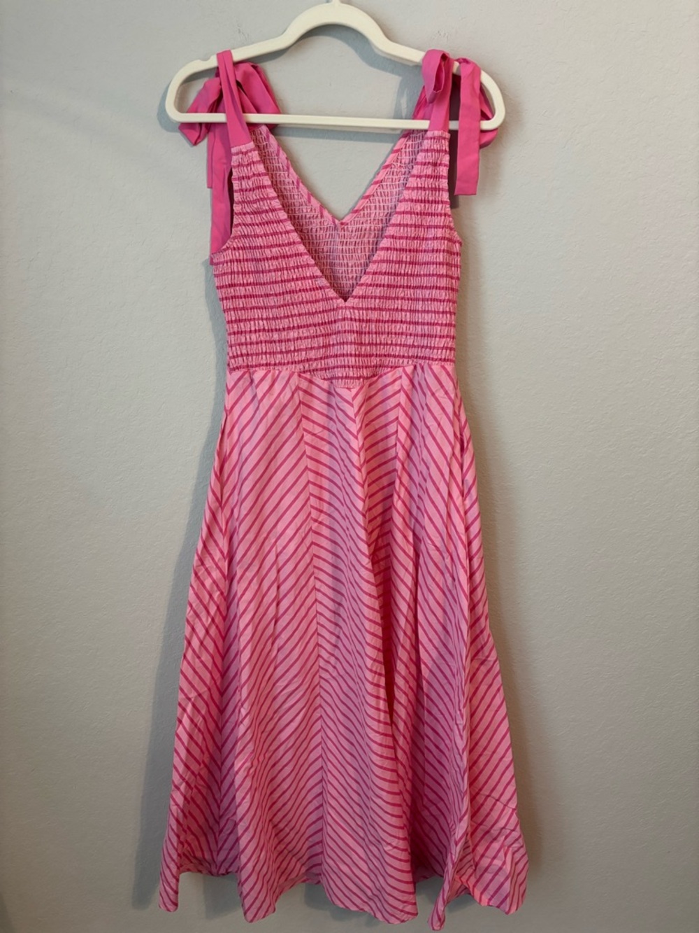 Free People Pink Cecelia Striped Tie-Shoulder Midi Dress - Picture 5 of 8